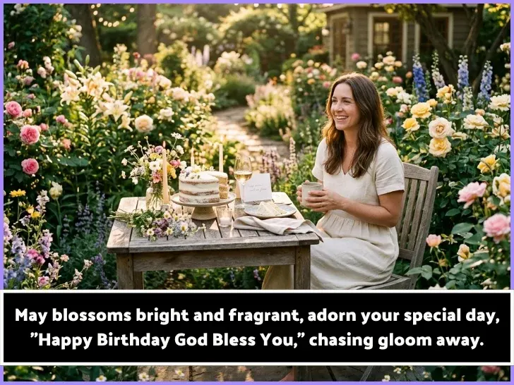Happy Birthday God Bless You Flowers