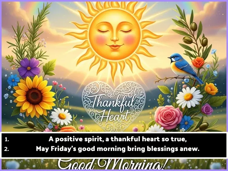 Positive Thankful Good Morning Friday Blessings Positive Thankful Good Morning Friday Blessings